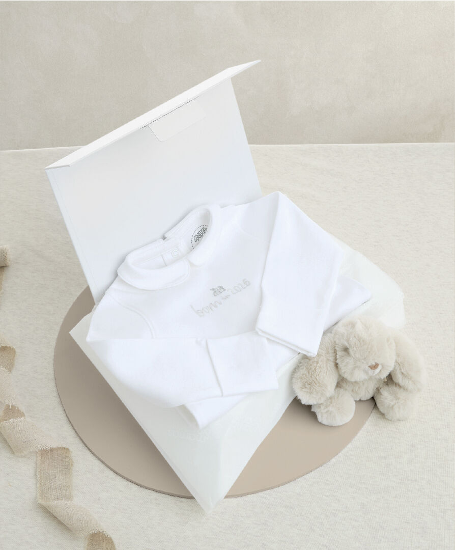 Born in 2026 All in One & Grey Bunny Beanie - 2 Piece Gift Set image number 1